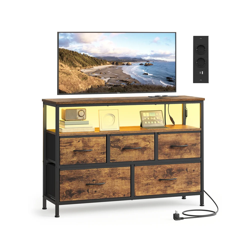 BELLAH Collezione - Cassettiera industriale con LED regolabile e prese integrate
