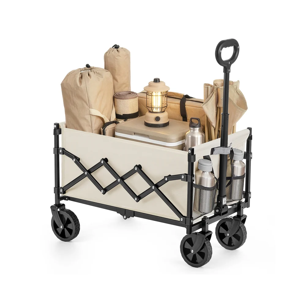 Carrello Pieghevole da Giardino con Manico e Ruote Rinforzate - Image 3