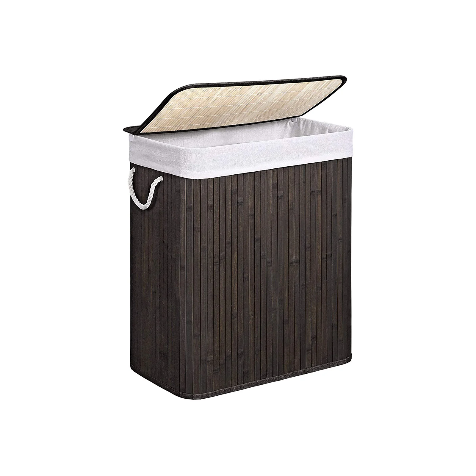 Cesta Porta Biancheria Pieghevole per Lavanderia in Bambù - Image 2