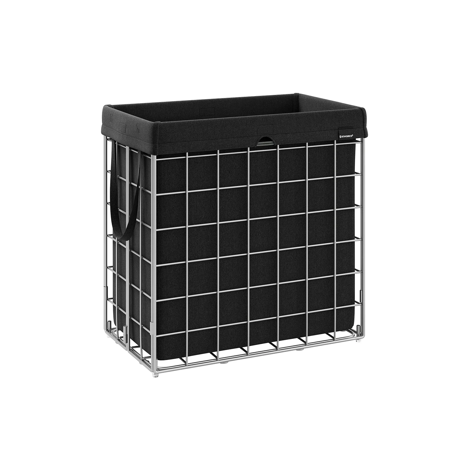 Cesta Portabiancheria 90L Nero e Blu Antracite - Image 3
