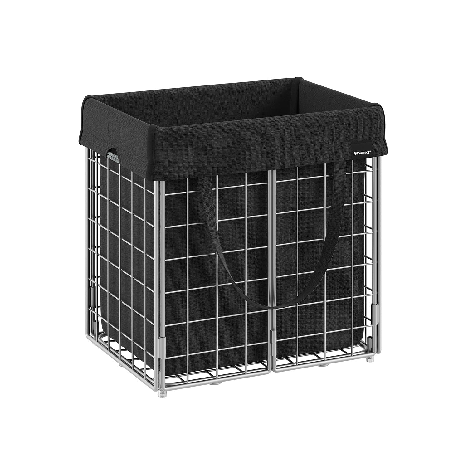 Cesta Portabiancheria 90L Nero e Blu Antracite - Image 4