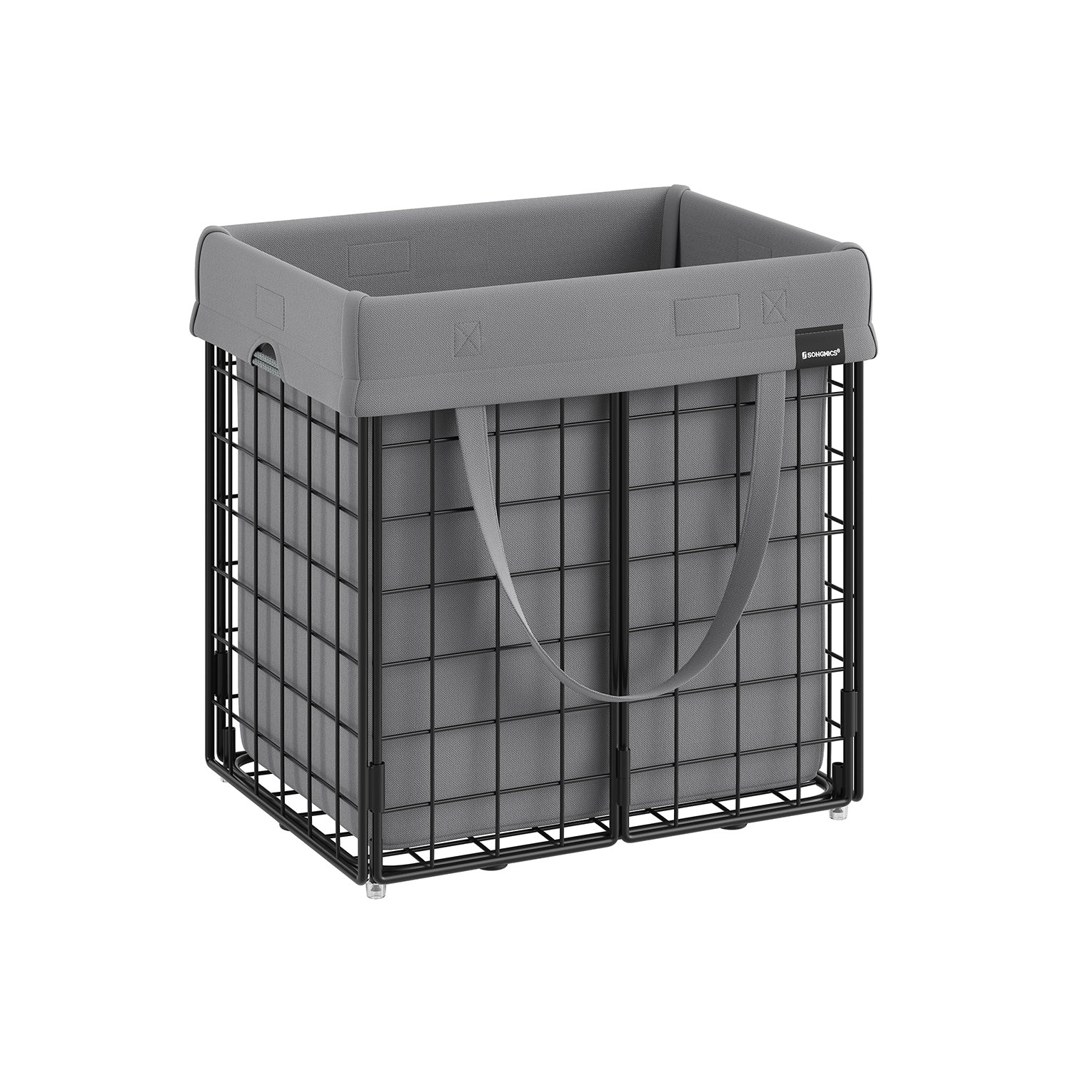 Cesta Portabiancheria 90L Nero e Blu Antracite - Image 5
