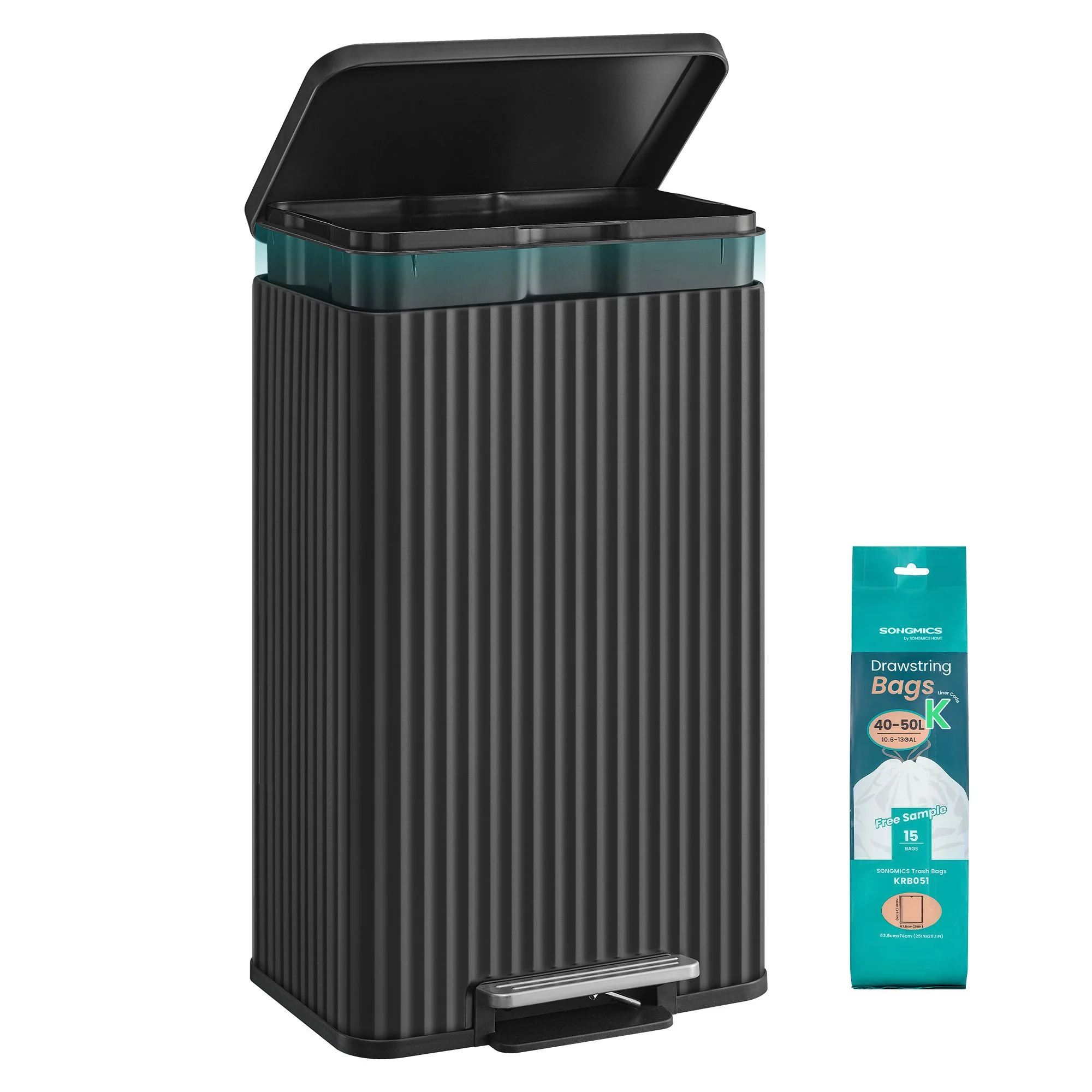 Cestino Cucina, 50 L, Pattumiera a Pedale, Cestino Spazzatura