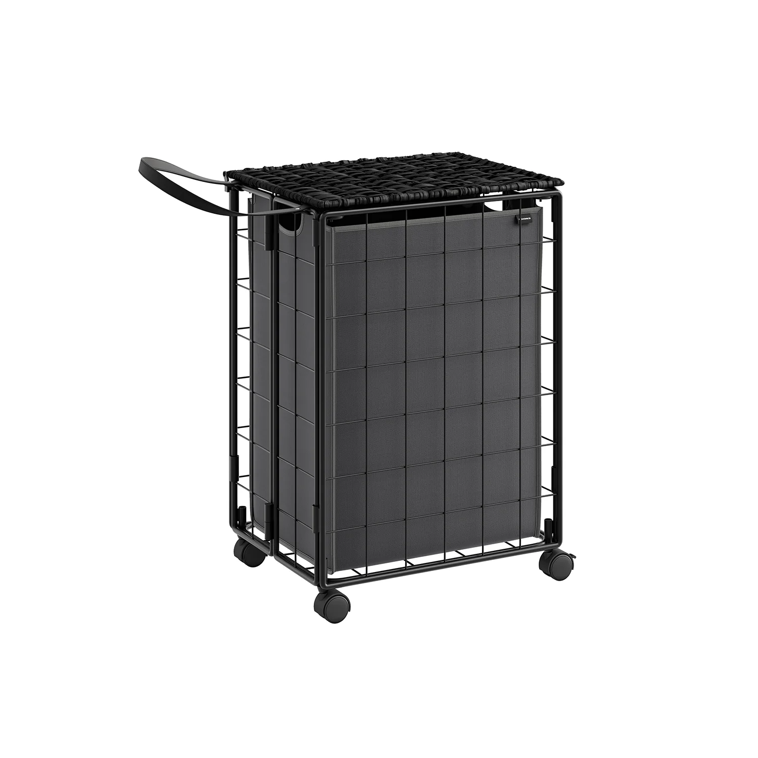 Cesto Portabiancheria 110L Nero e Grigio
