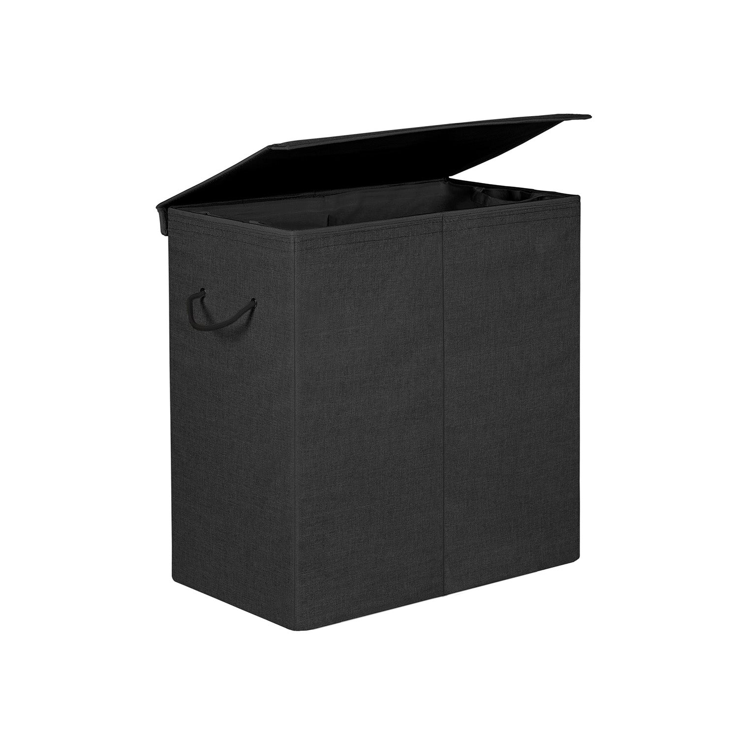 Cesto per Biancheria Doppio in Tessuto Simil Lino - Image 2