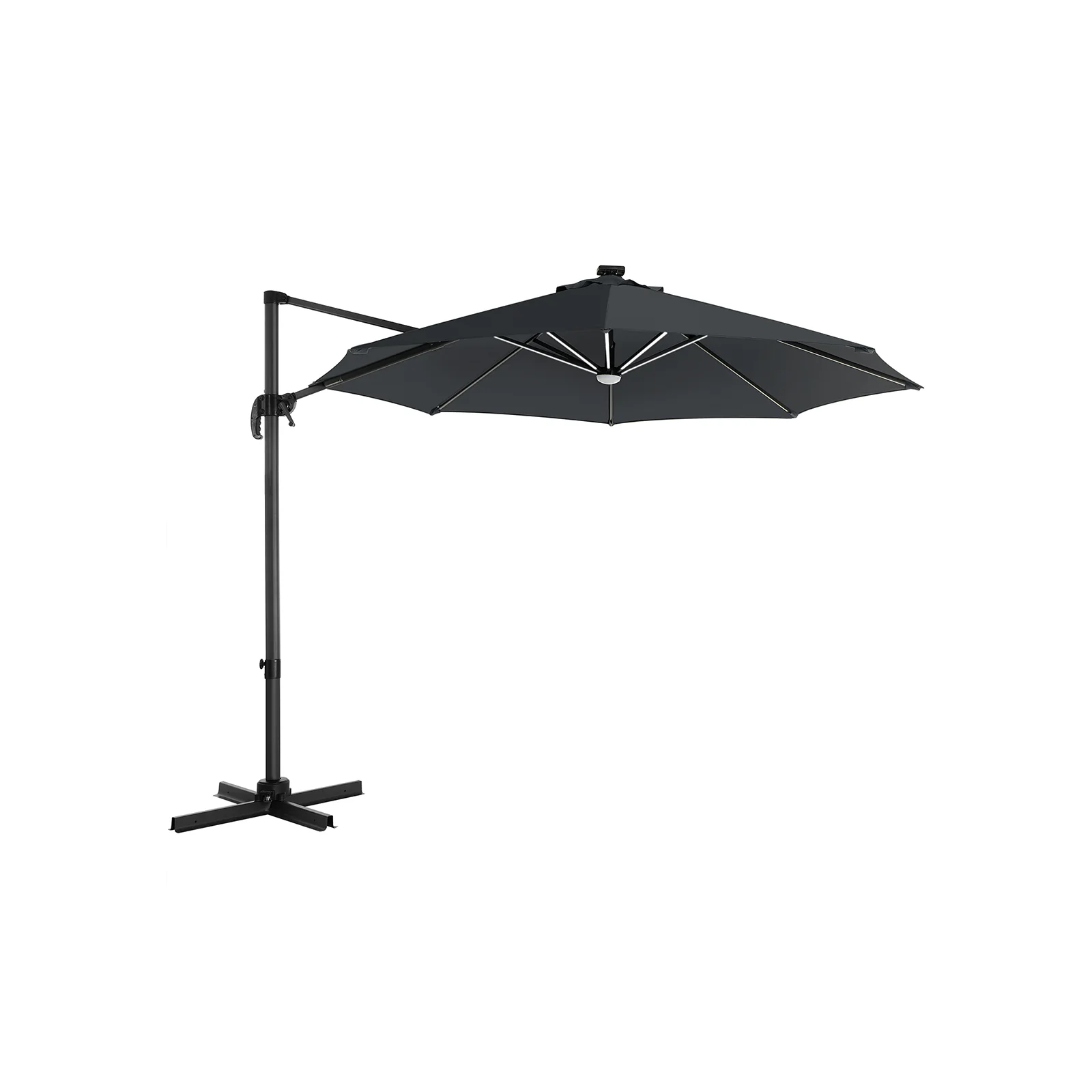 Ombrellone da Giardino con Luci a LED Decentrato Ø 3 m