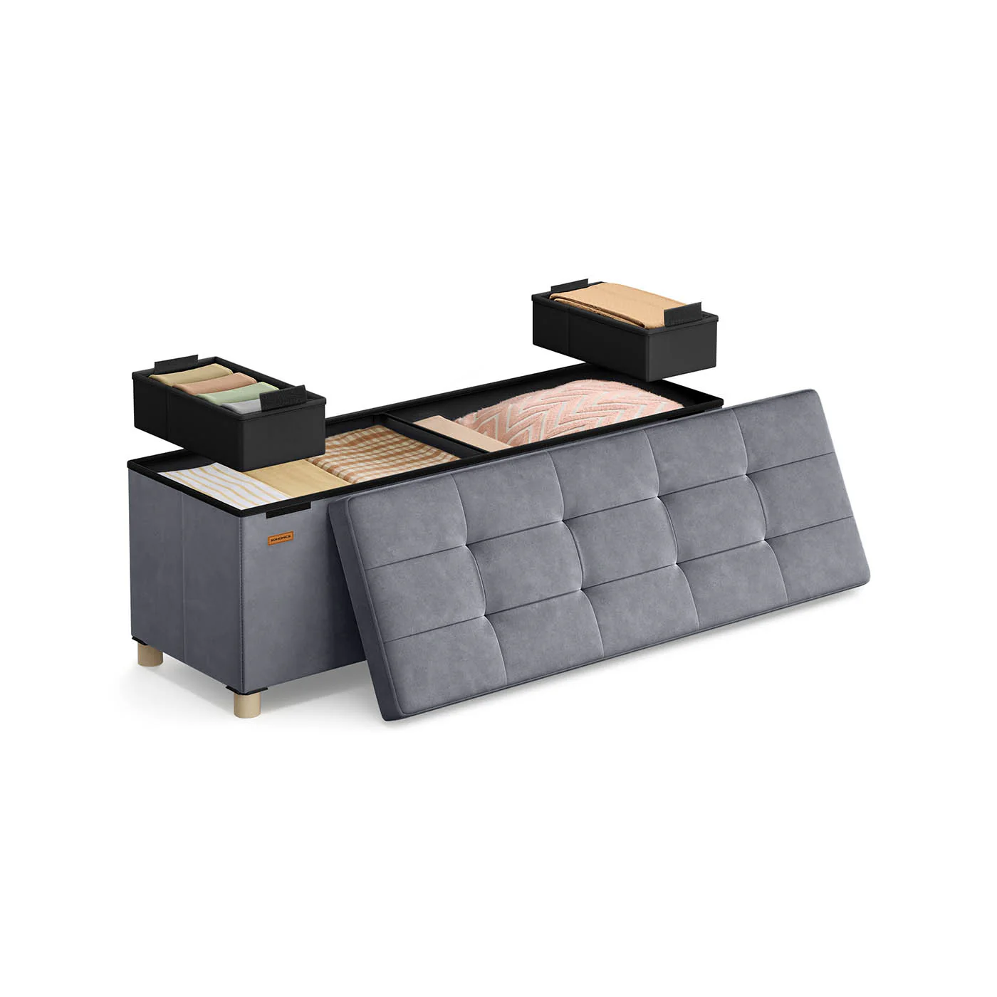Pouf Contenitore in Velluto 112 L - Image 3