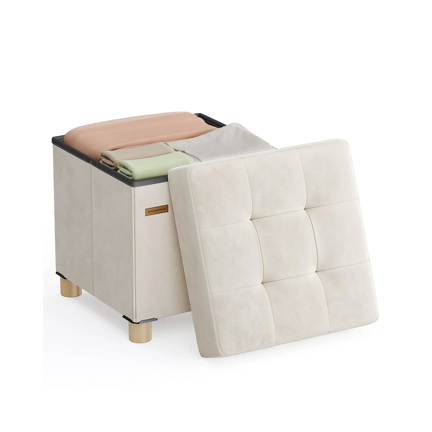 Pouf Contenitore in Velluto 37 L