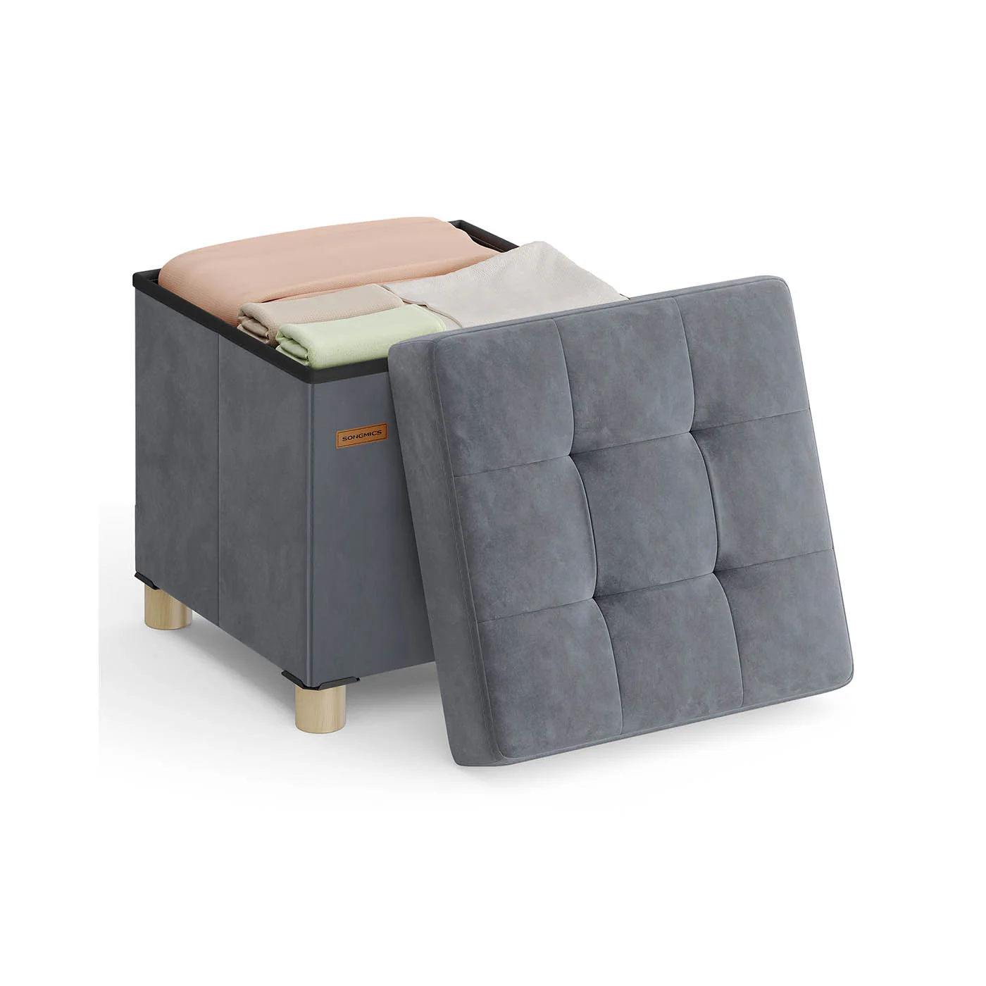 Pouf Contenitore in Velluto 37 L - Image 3