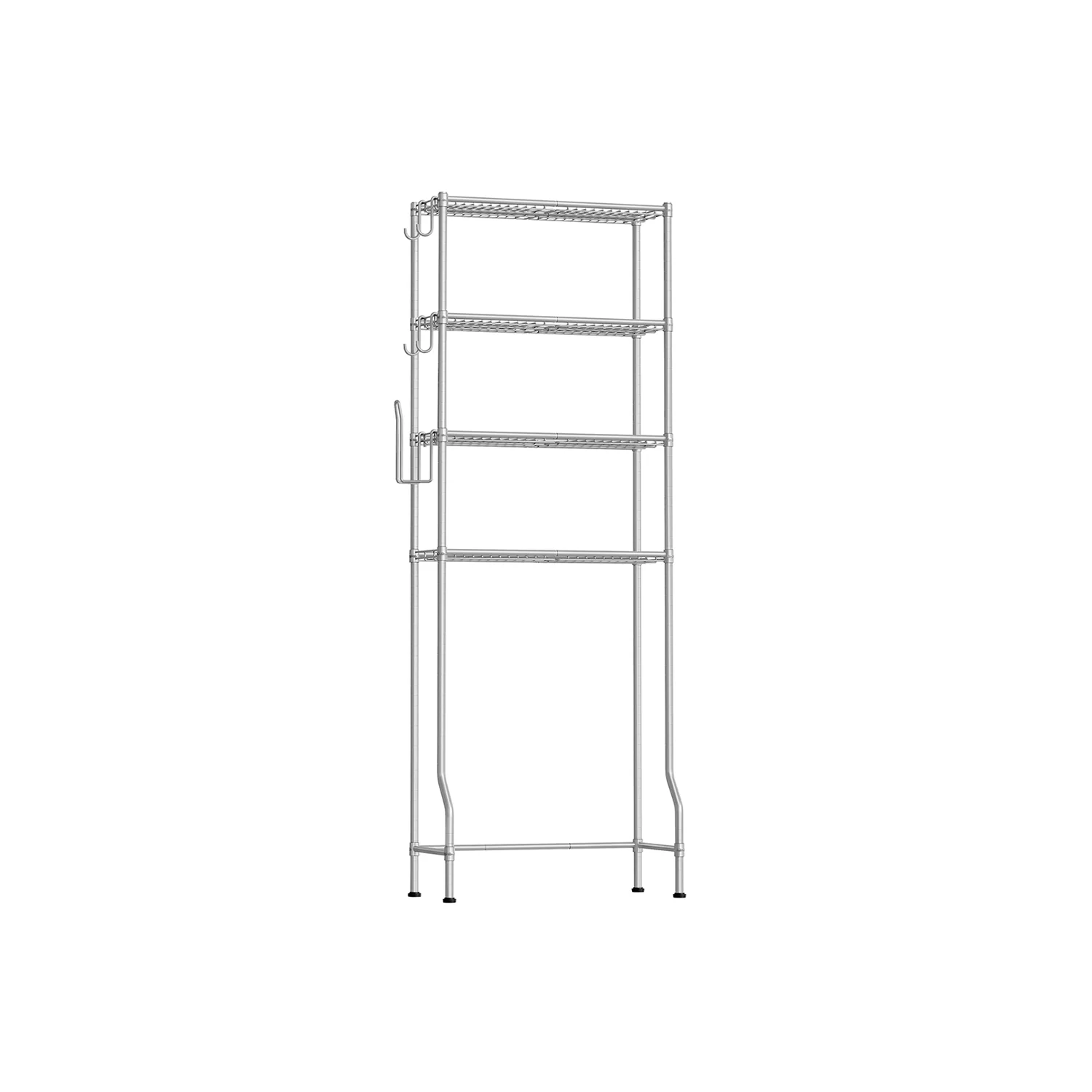 Scaffale sopra WC a 4 Ripiani Nero - Image 2
