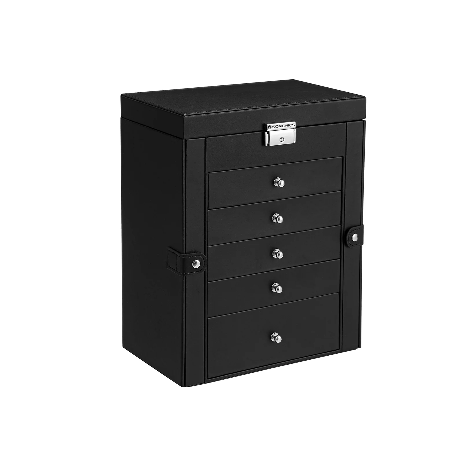 Scatola Portagioie con Cassetti Specchio Interno Chiusura a Chiave