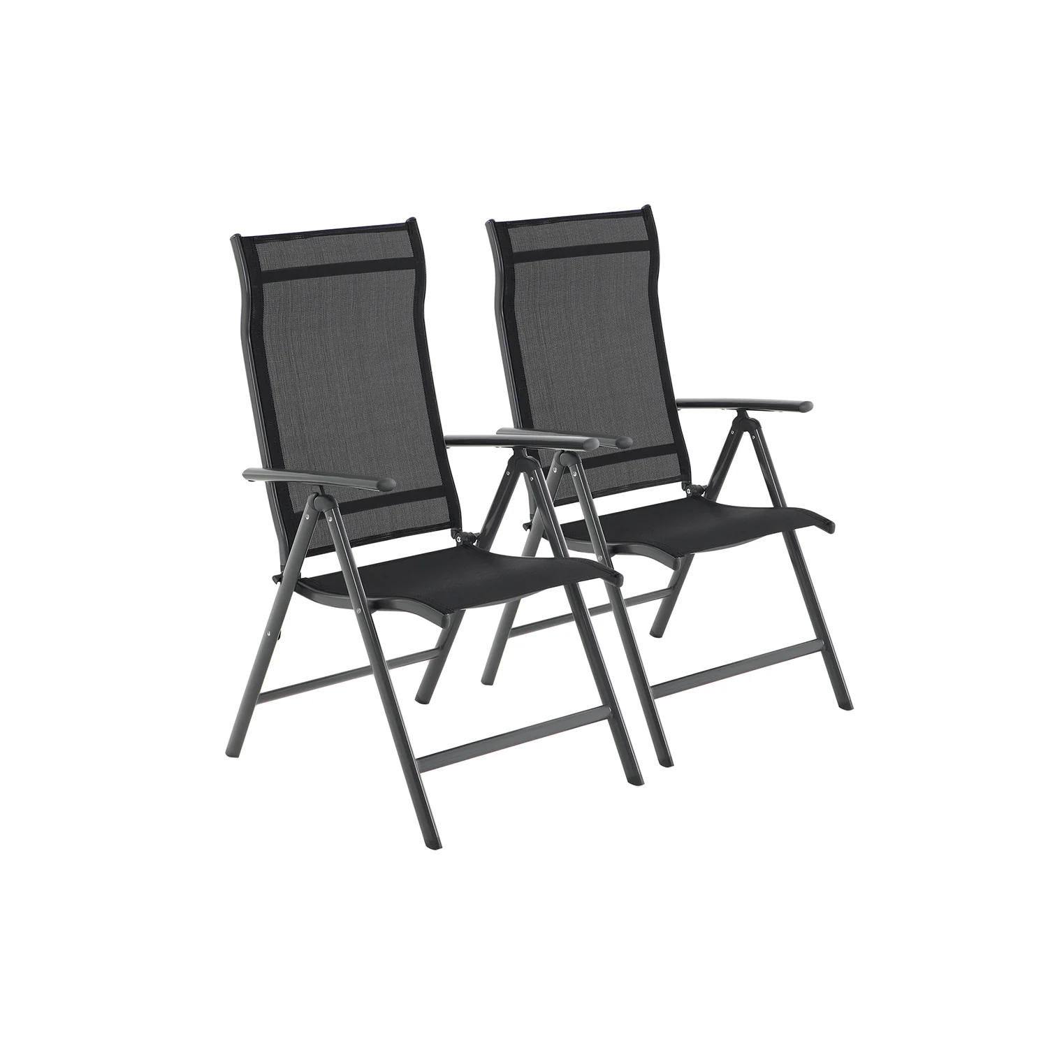 Set di 2 Sedie da Giardino Pieghevoli con Struttura in Alluminio