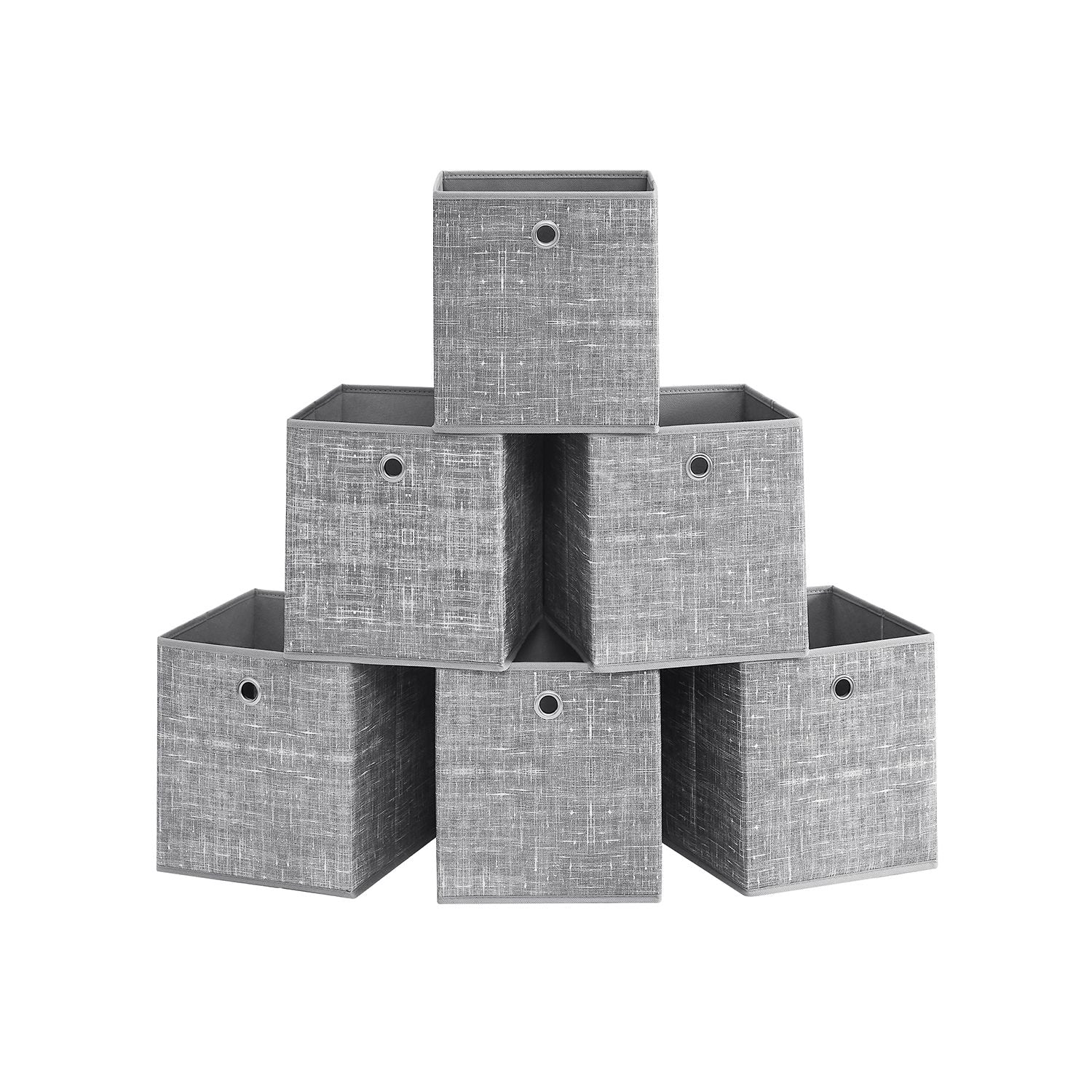 Set di 6 Scatole Portaoggetti di Tessuto