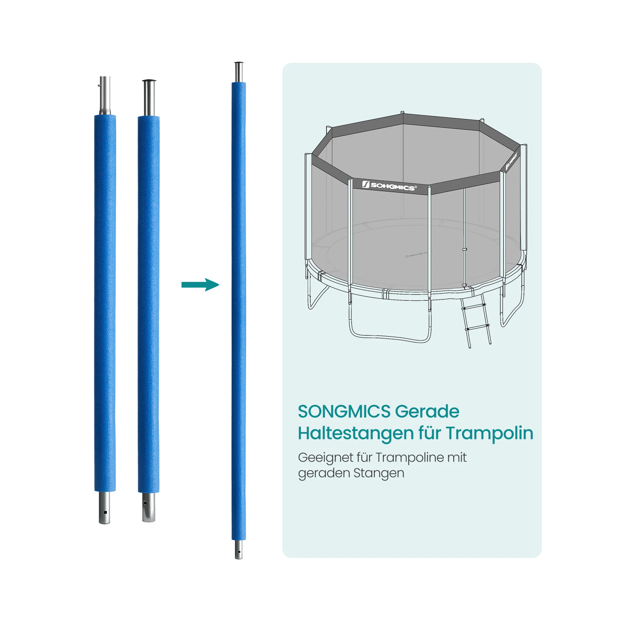 Set di pali dritti (1* superiore + 1* inferiore) per trampolino