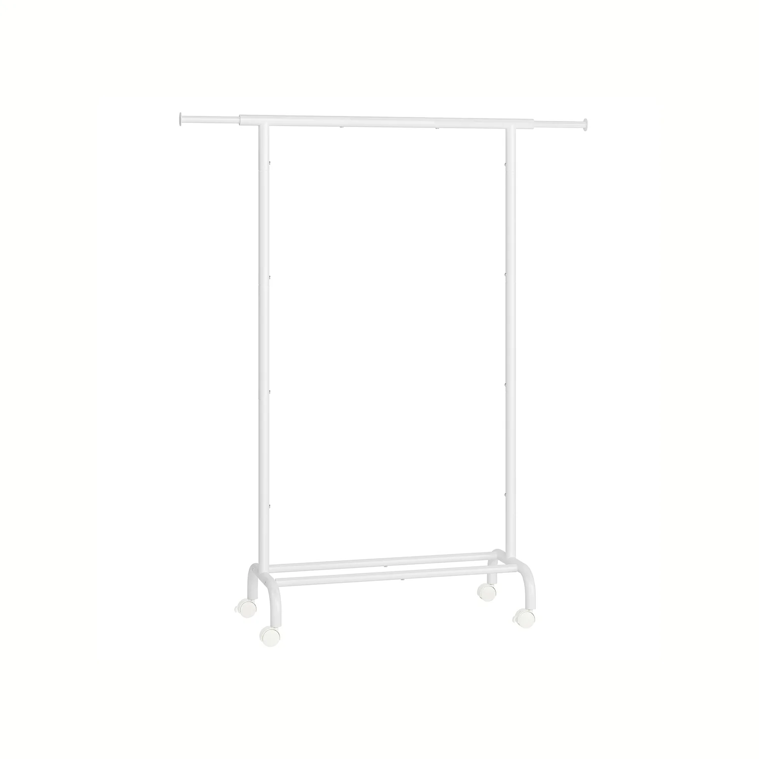 Stand Appendiabiti con Ruote Estensibile con Ripiano Portaoggetti Nero - Image 2