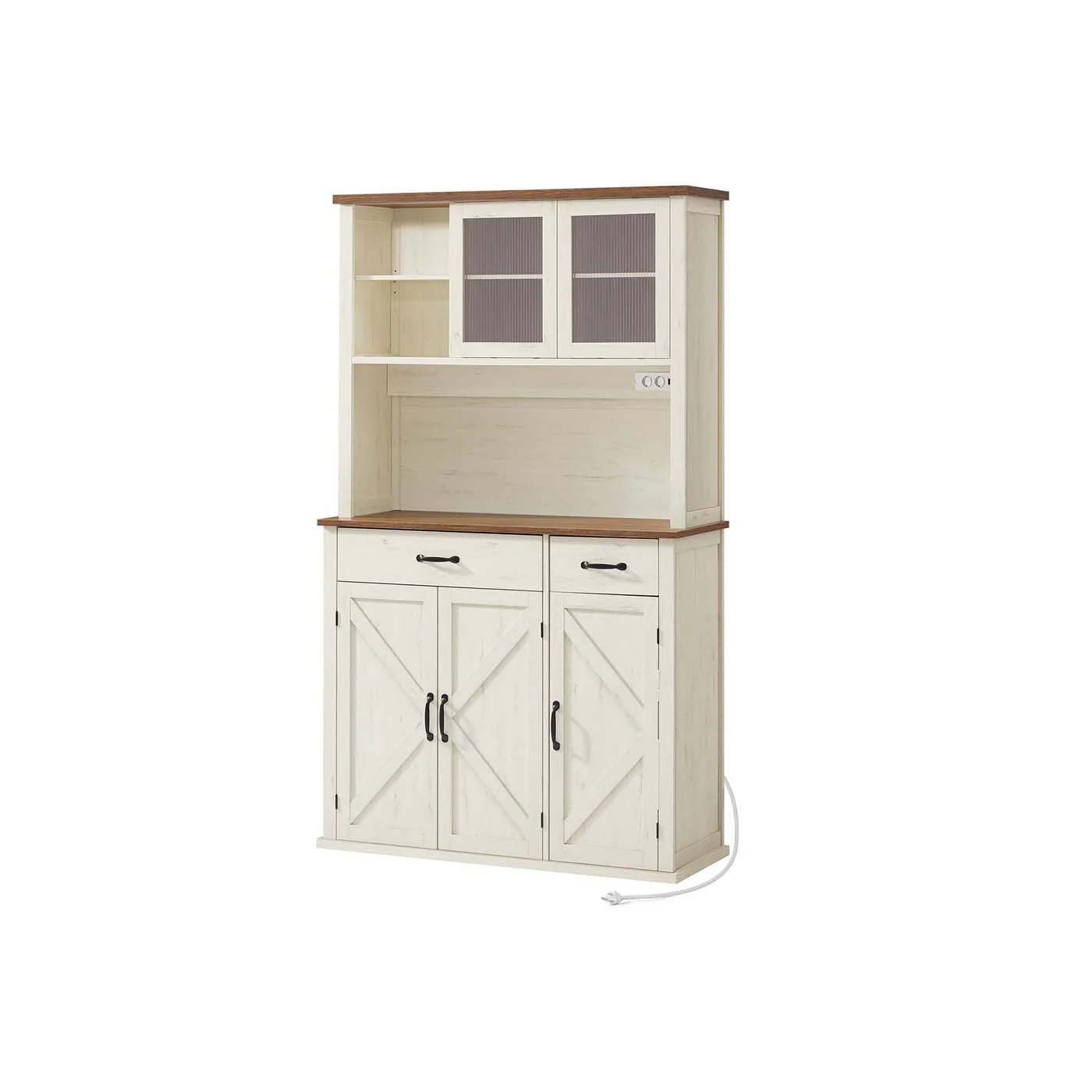 Credenza cucina con luce multipresa e ripiani regolabili