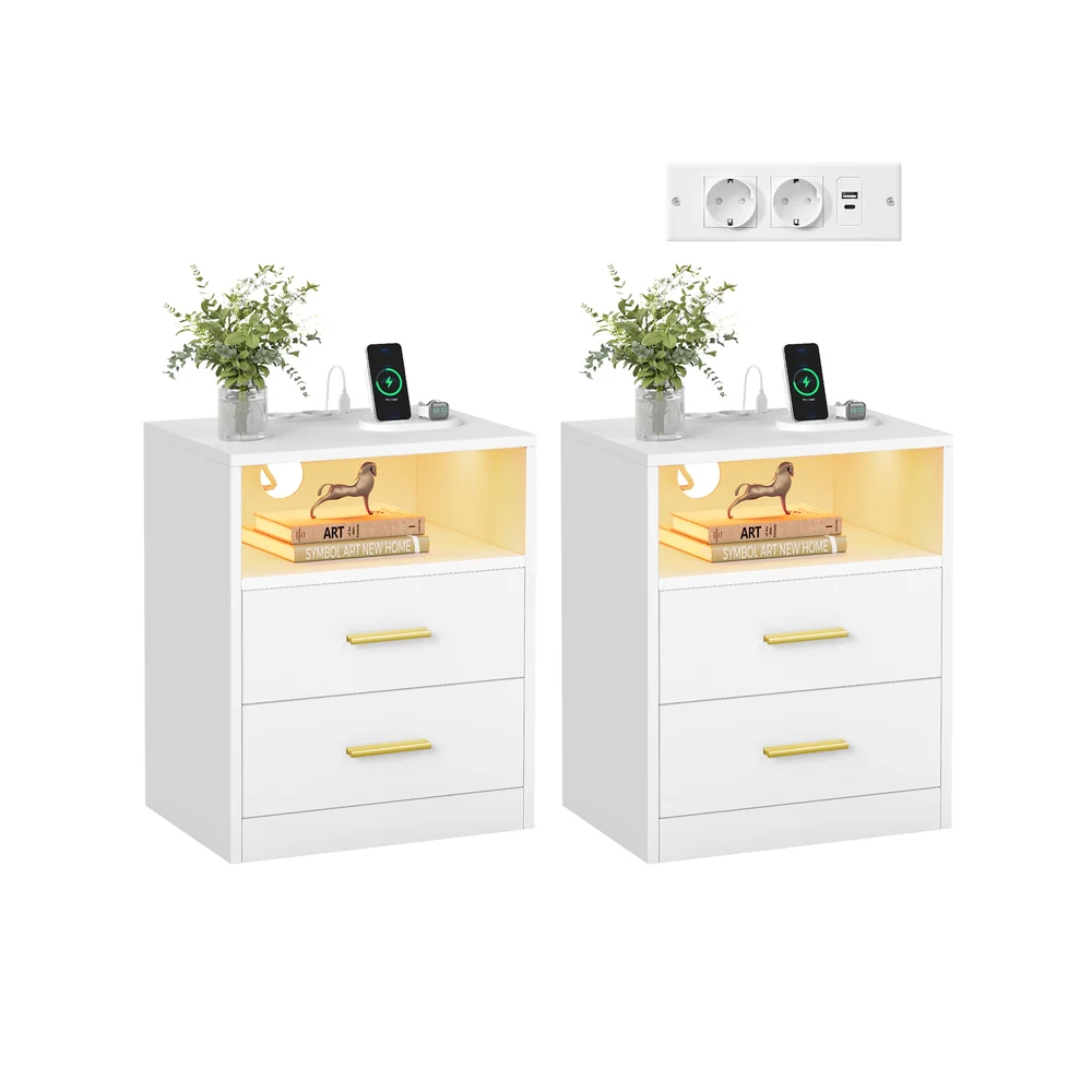 CUSTOS Collezione - Comodini moderni con ricarica integrata e luce LED