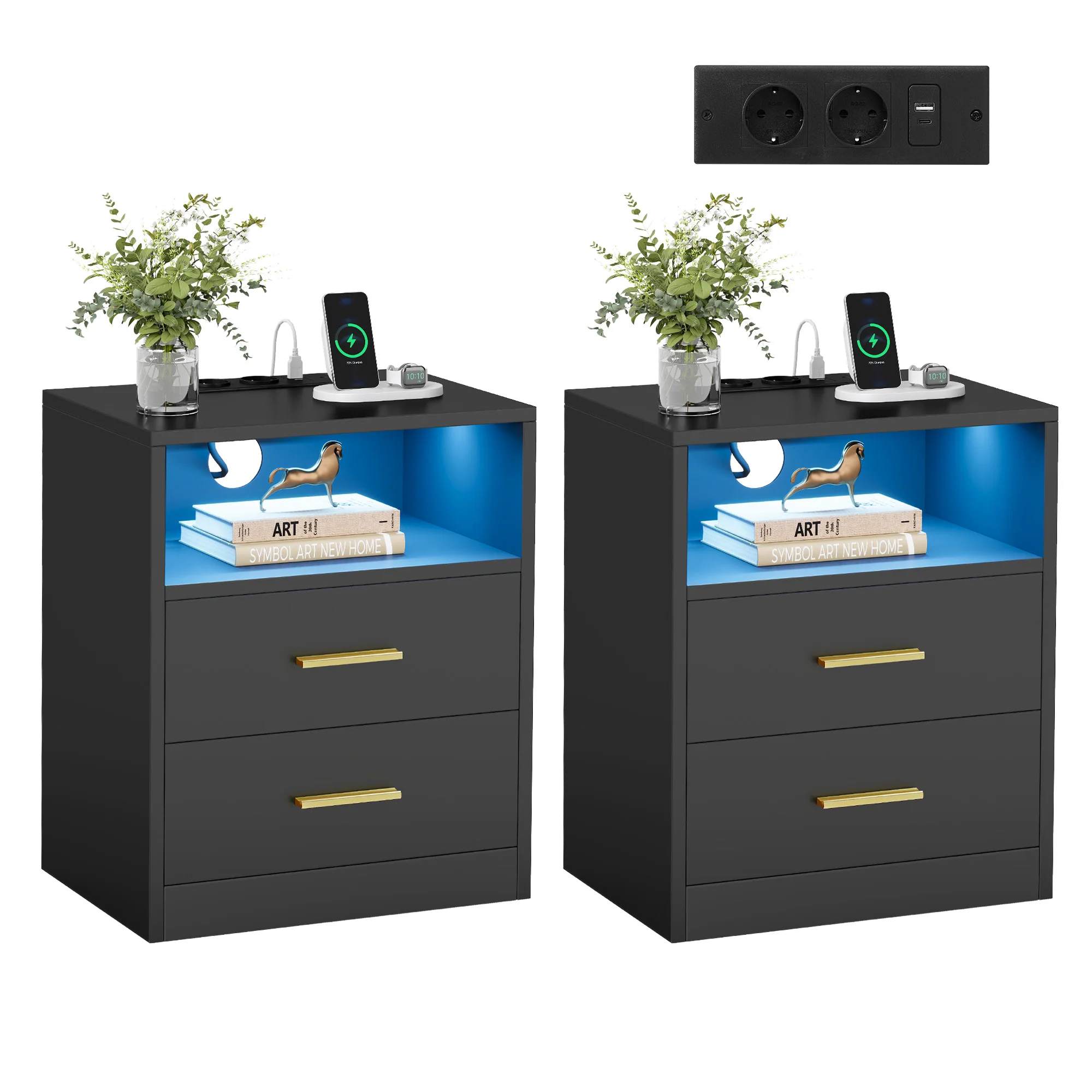 CUSTOS Collezione - Comodini moderni con ricarica integrata e luce LED - Image 3