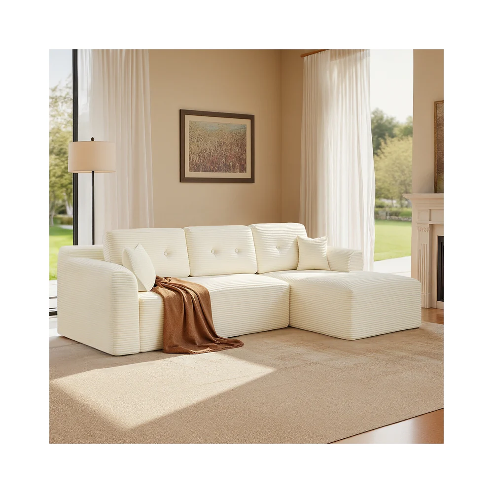 Divano angolare modulare con ampia chaise longue sinistra - Image 4