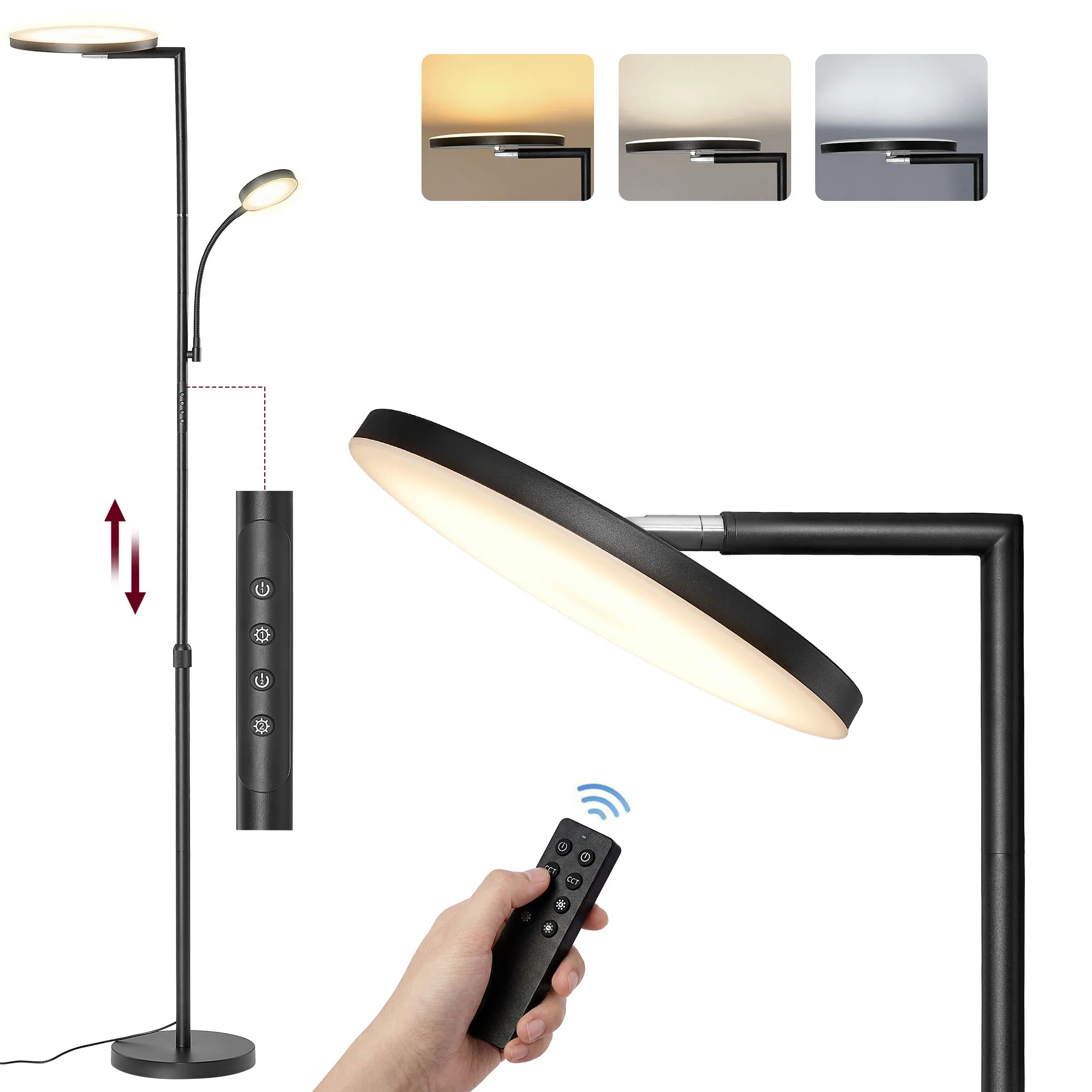 Lampada da Terra LED 42 W Regolabile in Altezza