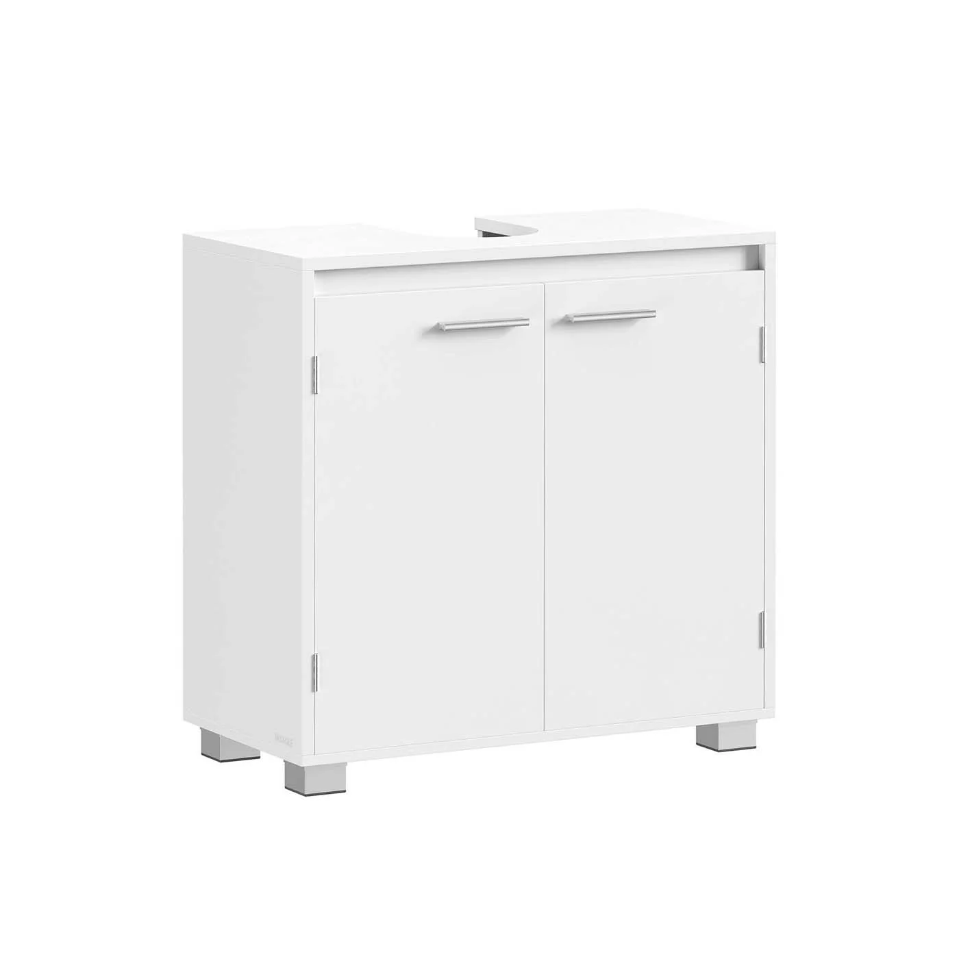 Mobile sottolavabo da bagno con due scomparti e piedini regolabili - Image 2