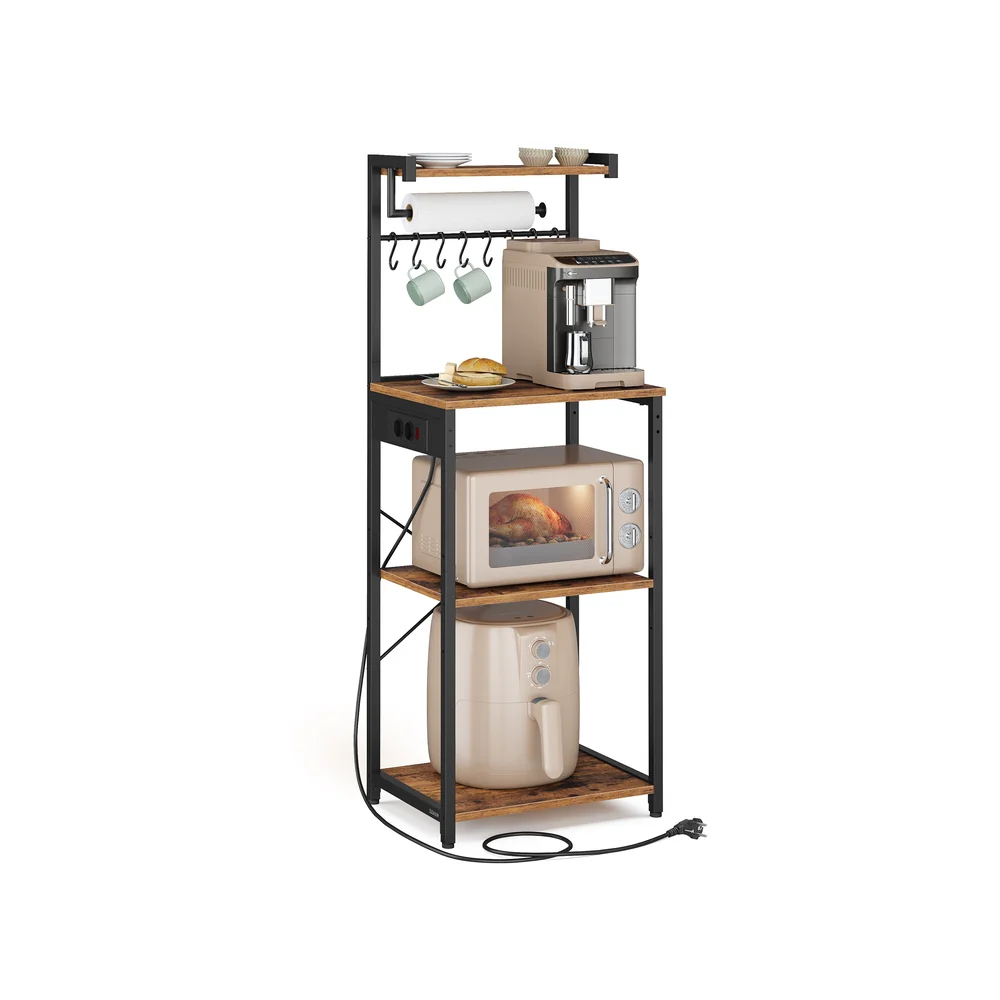 Scaffale da cucina con ripiani e ganci per elettrodomestici