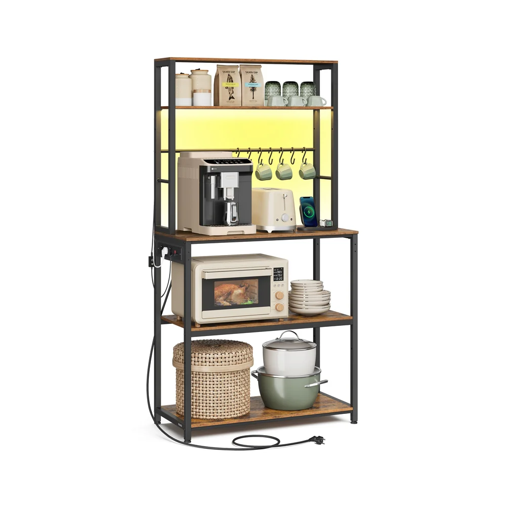 Scaffale da cucina con ripiani regolabili e illuminazione LED - Image 2