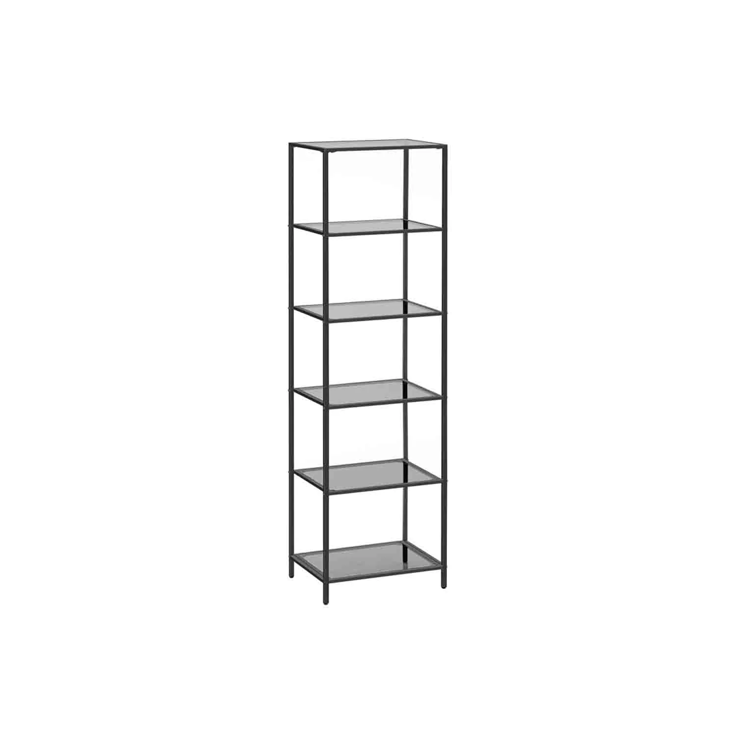 Scaffale in Vetro a 4 Ripiani Bianco e Grigio - Image 3