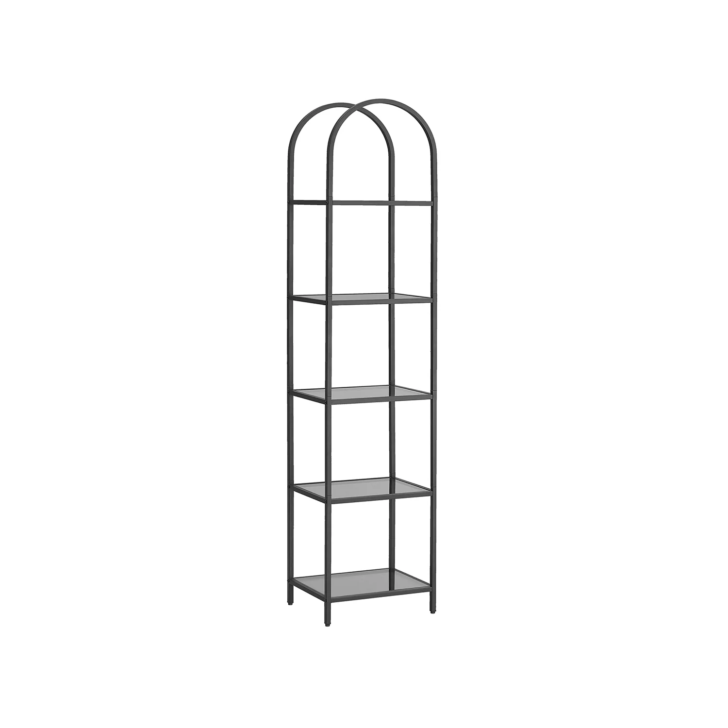 Scaffale Portaoggetti a 5 Ripiani Nero e Grigio - Image 3