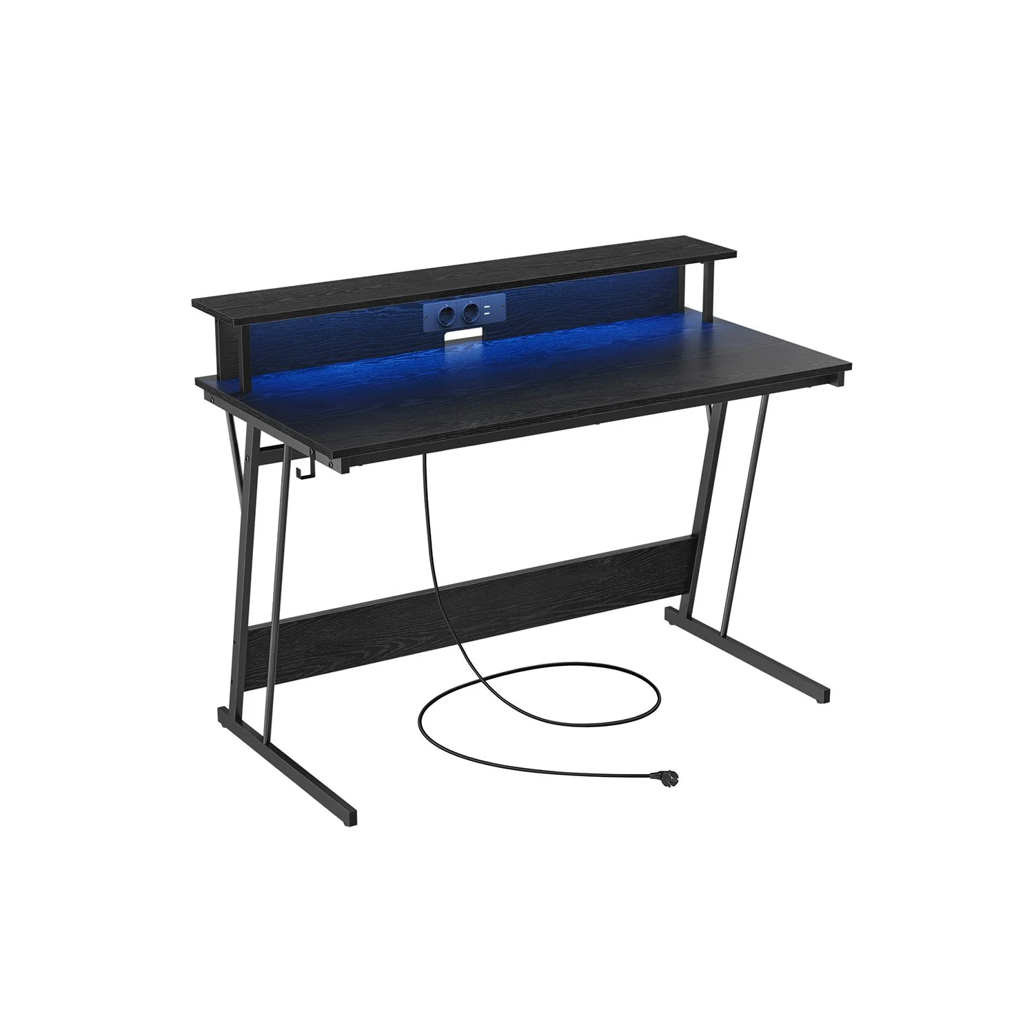 Scrivania da Gaming con Luci LED Nero - Image 2