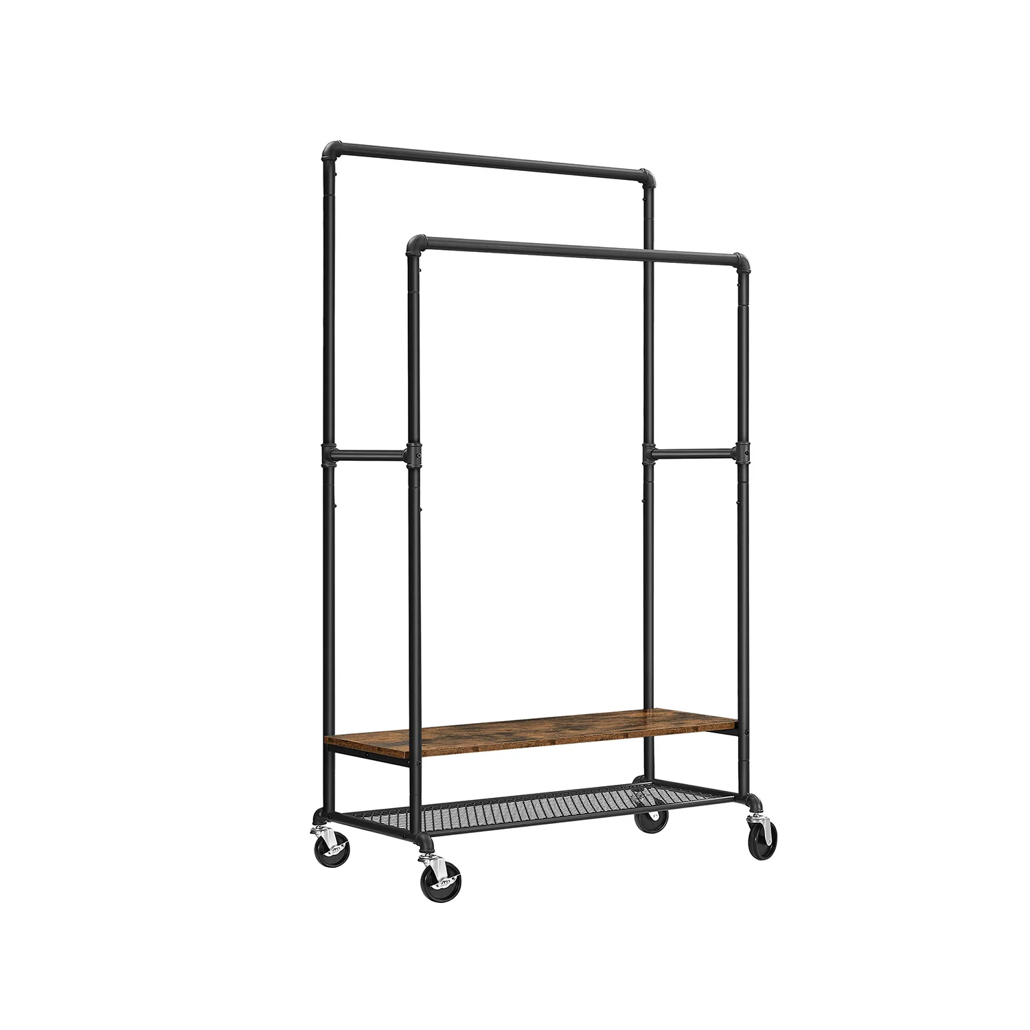 Stand Appendiabiti Doppio Marrone Vintage e Nero