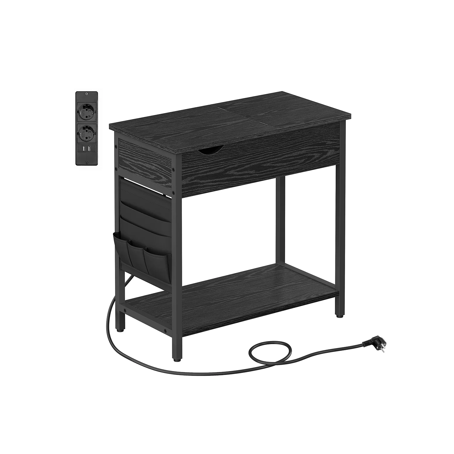 Tavolino Stretto con Multipresa e Porte USB