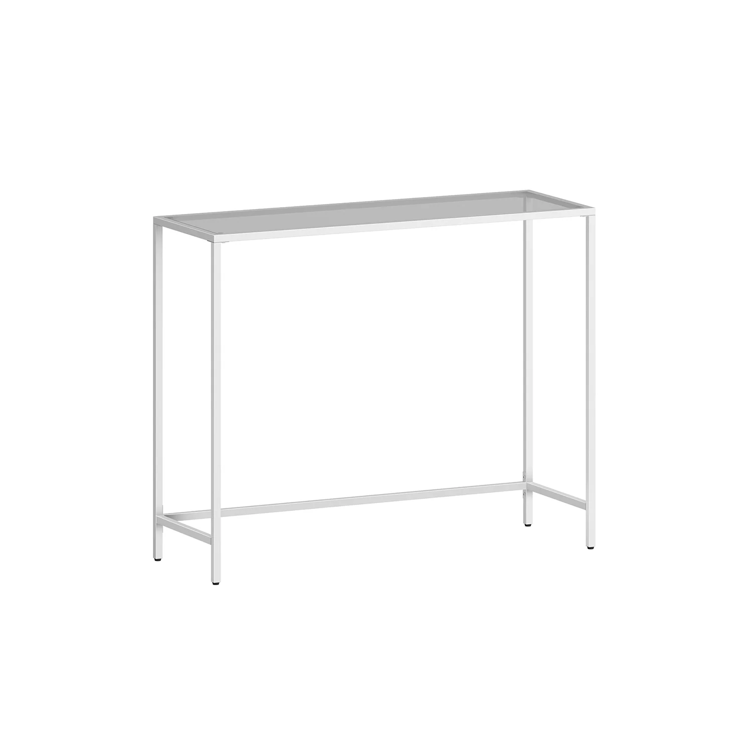 Tavolo Consolle in Vetro Bianco e Grigio - Image 2