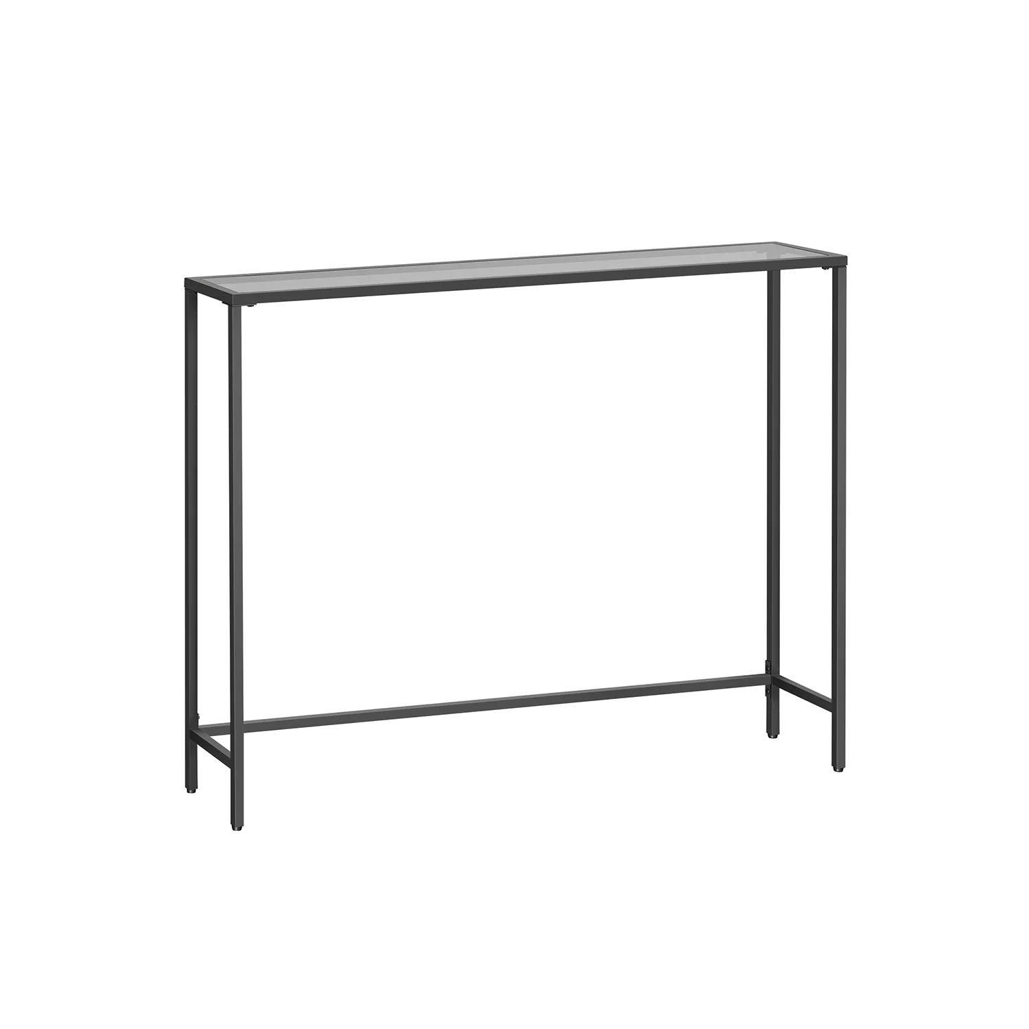 Tavolo Consolle in Vetro Bianco e Grigio - Image 4